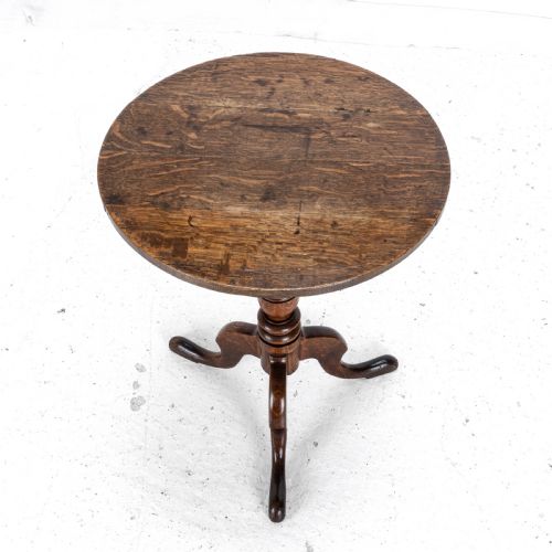 GEORGIAN OAK COUNTRY WINE TRIPOD TABLE C1800 GEORGE III SIDE LAMP - ADDITIONAL PHOTO 5