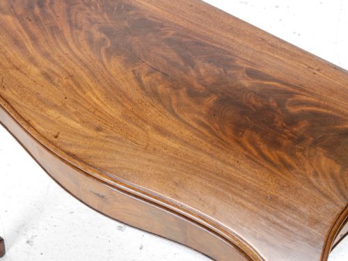 C18TH GEORGIAN CHIPPENDALE MAHOGANY SERPENTINE CONSOLE FOLDOVER GAMES CARD TABLE - ADDITIONAL PHOTO 8