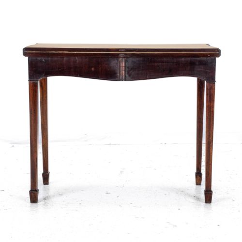 C18TH GEORGIAN CHIPPENDALE MAHOGANY SERPENTINE CONSOLE FOLDOVER GAMES CARD TABLE - ADDITIONAL PHOTO 14