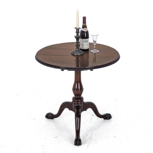 CHIPPENDALE GEORGIAN STYLE MAHOGANY BIRDCAGE TRIPOD TABLE CLAW BALL FEET C19TH - ADDITIONAL PHOTO 1