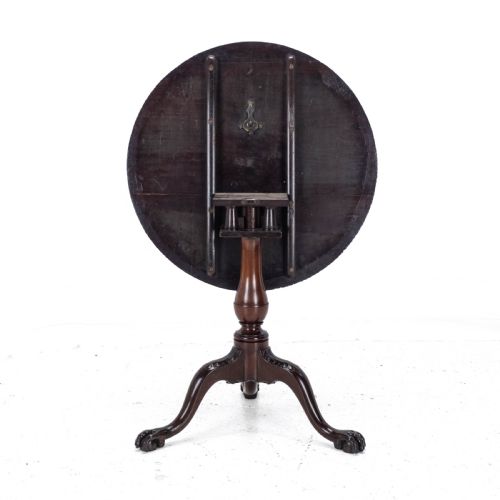 CHIPPENDALE GEORGIAN STYLE MAHOGANY BIRDCAGE TRIPOD TABLE CLAW BALL FEET C19TH - ADDITIONAL PHOTO 5