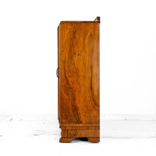 ART DECO C1920 BURR WALNUT DISPLAY CABINET SIDEBOARD BY LEEMINGS OF HALIFAX - ADDITIONAL PHOTO 3
