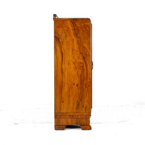 ART DECO C1920 BURR WALNUT DISPLAY CABINET SIDEBOARD BY LEEMINGS OF HALIFAX - ADDITIONAL PHOTO 6