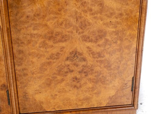 ART DECO C1920 BURR WALNUT DISPLAY CABINET SIDEBOARD BY LEEMINGS OF HALIFAX - ADDITIONAL PHOTO 16
