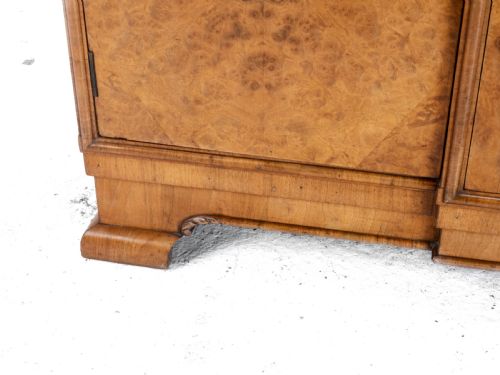 ART DECO C1920 BURR WALNUT DISPLAY CABINET SIDEBOARD BY LEEMINGS OF HALIFAX - ADDITIONAL PHOTO 20