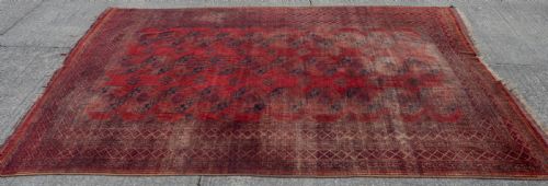 ANTIQUE C19TH ERSARI TURKMEN AFGHAN CARPET 15'6 X 9'7 479X291 CM LARGE RUG - ADDITIONAL PHOTO 4