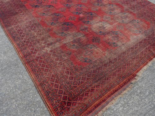 ANTIQUE C19TH ERSARI TURKMEN AFGHAN CARPET 15'6 X 9'7 479X291 CM LARGE RUG - ADDITIONAL PHOTO 8
