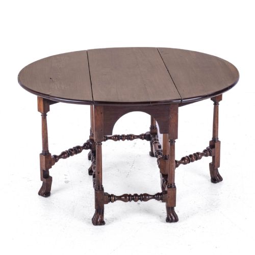 GEORGE II RED WALNUT DROP LEAF OVAL GATELEG DINING TABLE C1730 GEORGIAN - ADDITIONAL PHOTO 3
