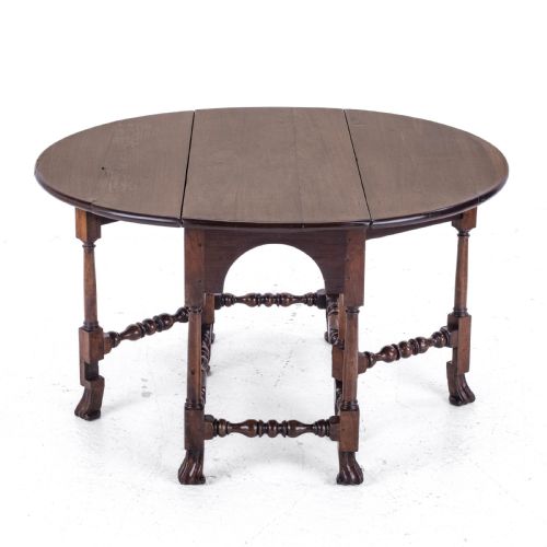 GEORGE II RED WALNUT DROP LEAF OVAL GATELEG DINING TABLE C1730 GEORGIAN - ADDITIONAL PHOTO 4