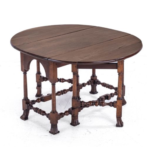 GEORGE II RED WALNUT DROP LEAF OVAL GATELEG DINING TABLE C1730 GEORGIAN - ADDITIONAL PHOTO 7