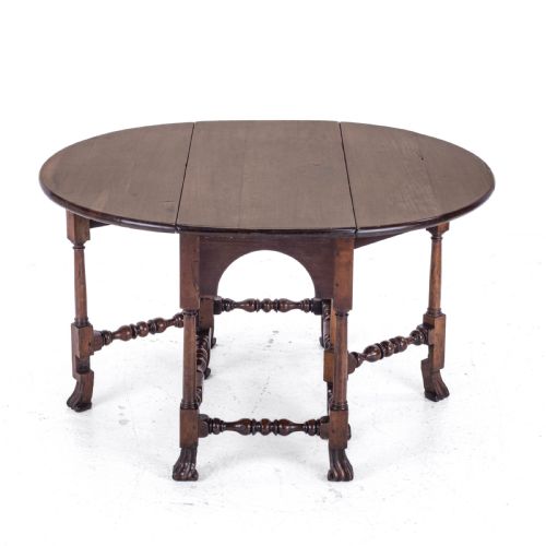GEORGE II RED WALNUT DROP LEAF OVAL GATELEG DINING TABLE C1730 GEORGIAN - ADDITIONAL PHOTO 8