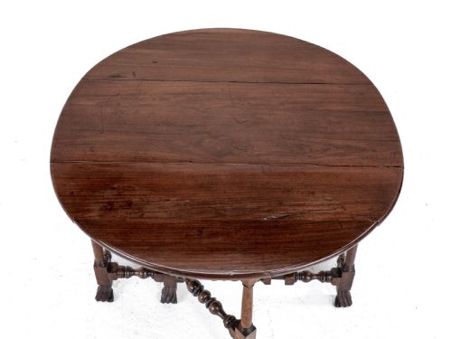 GEORGE II RED WALNUT DROP LEAF OVAL GATELEG DINING TABLE C1730 GEORGIAN - ADDITIONAL PHOTO 10