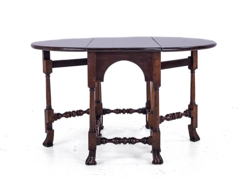 GEORGE II RED WALNUT DROP LEAF OVAL GATELEG DINING TABLE C1730 GEORGIAN - ADDITIONAL PHOTO 12
