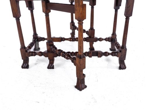 GEORGE II RED WALNUT DROP LEAF OVAL GATELEG DINING TABLE C1730 GEORGIAN - ADDITIONAL PHOTO 14