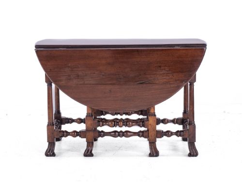 GEORGE II RED WALNUT DROP LEAF OVAL GATELEG DINING TABLE C1730 GEORGIAN - ADDITIONAL PHOTO 19