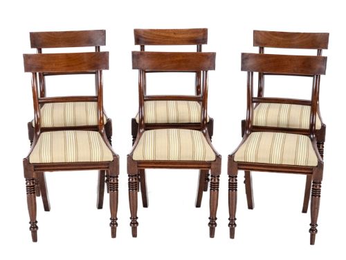 REGENCY BAR BACK MAHOGANY SET OF 6 DINING CHAIRS C1820 GEORGIAN GEORGE III IV - ADDITIONAL PHOTO 1