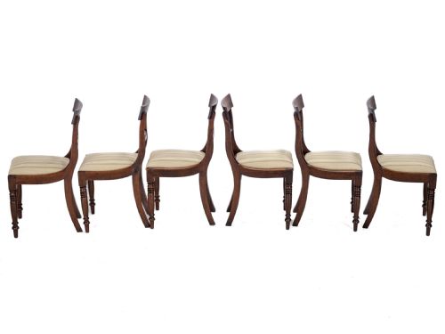 REGENCY BAR BACK MAHOGANY SET OF 6 DINING CHAIRS C1820 GEORGIAN GEORGE III IV - ADDITIONAL PHOTO 3
