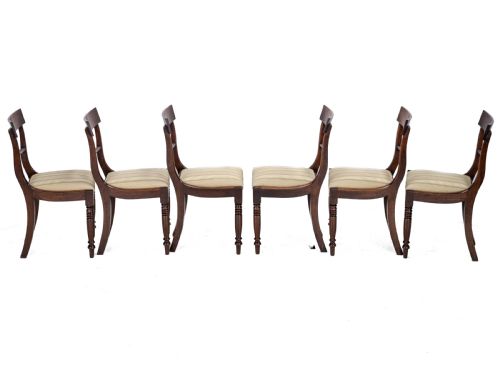 REGENCY BAR BACK MAHOGANY SET OF 6 DINING CHAIRS C1820 GEORGIAN GEORGE III IV - ADDITIONAL PHOTO 5