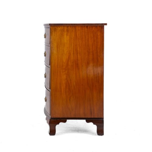 GEORGIAN LATE C18TH MAHOGANY INLAID BOW FRONT CHEST OF DRAWERS GEORGE III - ADDITIONAL PHOTO 13