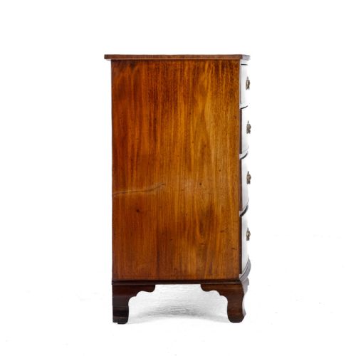 GEORGIAN LATE C18TH MAHOGANY INLAID BOW FRONT CHEST OF DRAWERS GEORGE III - ADDITIONAL PHOTO 14