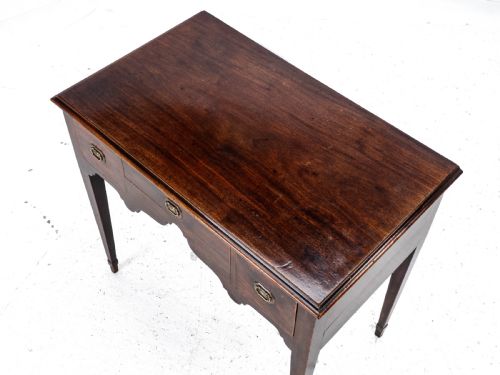 REGENCY LOWBOY MAHOGANY INLAID SIDE TABLE WITH DRAWERS C1810 GEORGIAN - ADDITIONAL PHOTO 12