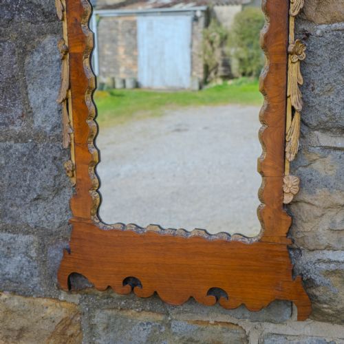 C18TH BURR WALNUT PARCELGILT FRETWORK PIERGLASS GEORGIAN LARGE WALL MIRROR - ADDITIONAL PHOTO 6