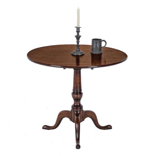 C18TH WELL FIGURED OAK TRIPOD SUPPER TABLE QUARTER SAWN BOOK MATCHED GEORGIAN GEORGE III COUNTRY - ADDITIONAL PHOTO 1