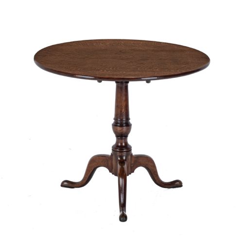 C18TH WELL FIGURED OAK TRIPOD SUPPER TABLE QUARTER SAWN BOOK MATCHED GEORGIAN GEORGE III COUNTRY - ADDITIONAL PHOTO 2