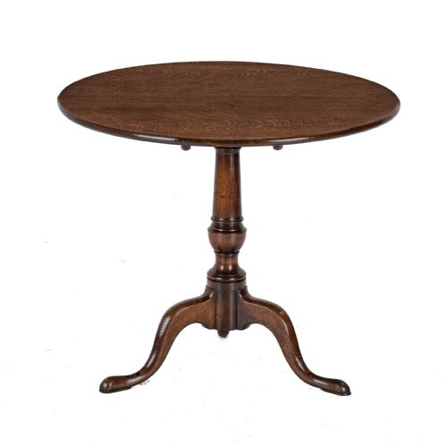 C18TH WELL FIGURED OAK TRIPOD SUPPER TABLE QUARTER SAWN BOOK MATCHED GEORGIAN GEORGE III COUNTRY - ADDITIONAL PHOTO 3