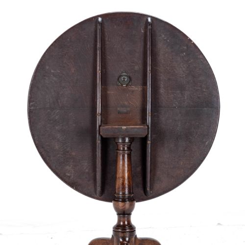 C18TH WELL FIGURED OAK TRIPOD SUPPER TABLE QUARTER SAWN BOOK MATCHED GEORGIAN GEORGE III COUNTRY - ADDITIONAL PHOTO 8