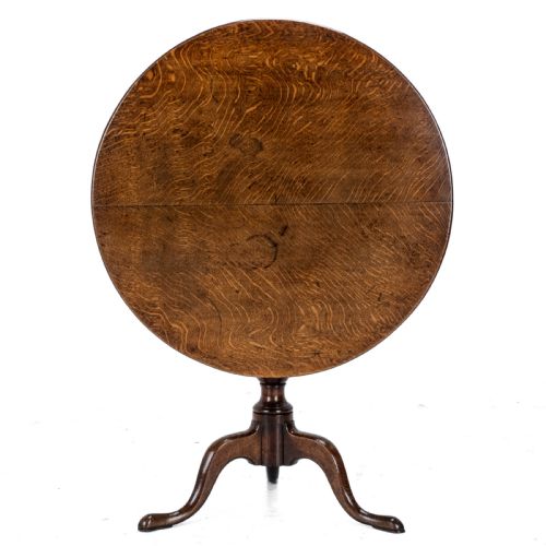 C18TH WELL FIGURED OAK TRIPOD SUPPER TABLE QUARTER SAWN BOOK MATCHED GEORGIAN GEORGE III COUNTRY - ADDITIONAL PHOTO 10