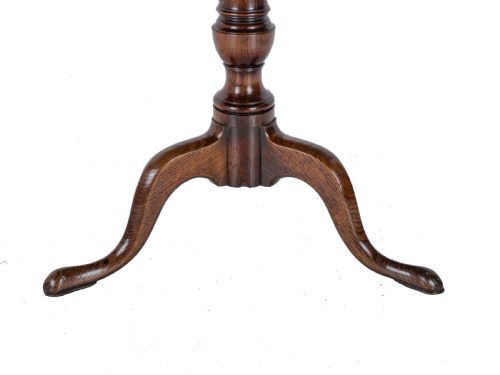 C18TH WELL FIGURED OAK TRIPOD SUPPER TABLE QUARTER SAWN BOOK MATCHED GEORGIAN GEORGE III COUNTRY - ADDITIONAL PHOTO 12