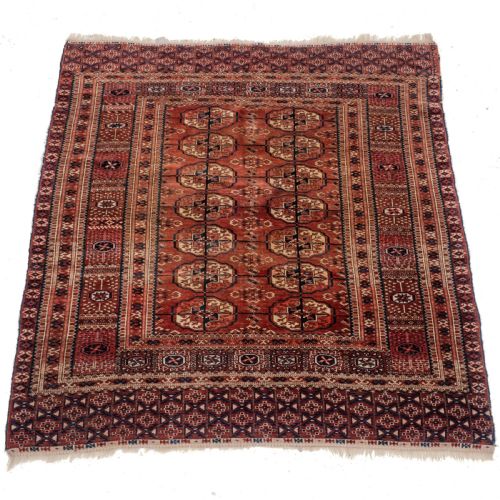 ANTIQUE C19TH TURKMEN TEKKE MARRIAGE RUG 4'4 X 3'10 132X116CM WEDDING DOWRY - ADDITIONAL PHOTO 1