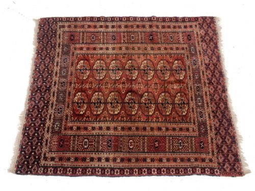 ANTIQUE C19TH TURKMEN TEKKE MARRIAGE RUG 4'4 X 3'10 132X116CM WEDDING DOWRY - ADDITIONAL PHOTO 3
