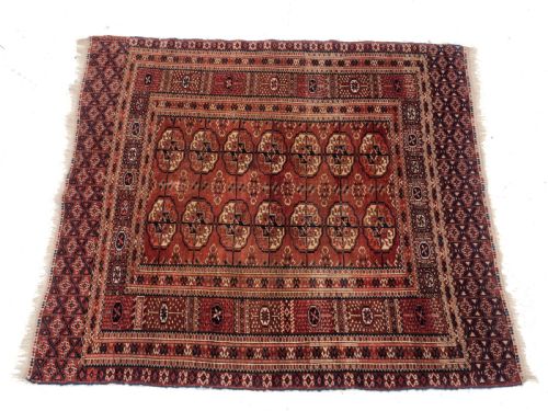ANTIQUE C19TH TURKMEN TEKKE MARRIAGE RUG 4'4 X 3'10 132X116CM WEDDING DOWRY - ADDITIONAL PHOTO 5