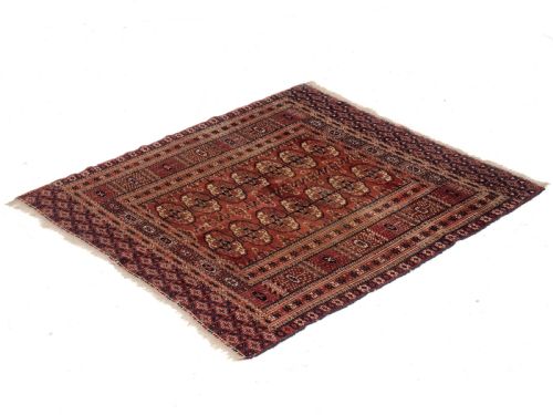 ANTIQUE C19TH TURKMEN TEKKE MARRIAGE RUG 4'4 X 3'10 132X116CM WEDDING DOWRY - ADDITIONAL PHOTO 6