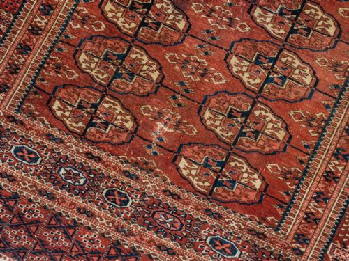 ANTIQUE C19TH TURKMEN TEKKE MARRIAGE RUG 4'4 X 3'10 132X116CM WEDDING DOWRY - ADDITIONAL PHOTO 11