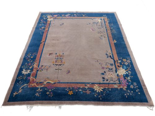 ART DECO WALTER NICHOLS CHINESE MUSHROOM CARPET 12' X 9' CIRCA 1920 363X276CM RUG - ADDITIONAL PHOTO 1