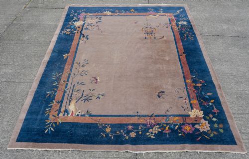 ART DECO WALTER NICHOLS CHINESE MUSHROOM CARPET 12' X 9' CIRCA 1920 363X276CM RUG - ADDITIONAL PHOTO 4
