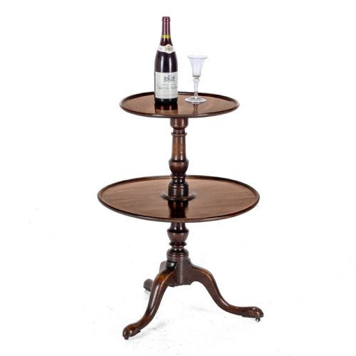 GEORGIAN MAHOGANY SMALL 2 TIER DUMB WAITER TRIPOD TABLE CIRCA 1800 GEORGE III 18TH 19TH CENTURY - ADDITIONAL PHOTO 2