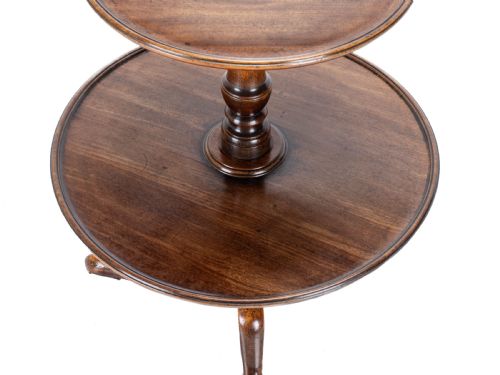 GEORGIAN MAHOGANY SMALL 2 TIER DUMB WAITER TRIPOD TABLE CIRCA 1800 GEORGE III 18TH 19TH CENTURY - ADDITIONAL PHOTO 7
