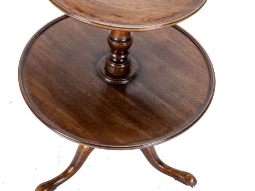 GEORGIAN MAHOGANY SMALL 2 TIER DUMB WAITER TRIPOD TABLE CIRCA 1800 GEORGE III 18TH 19TH CENTURY - ADDITIONAL PHOTO 8