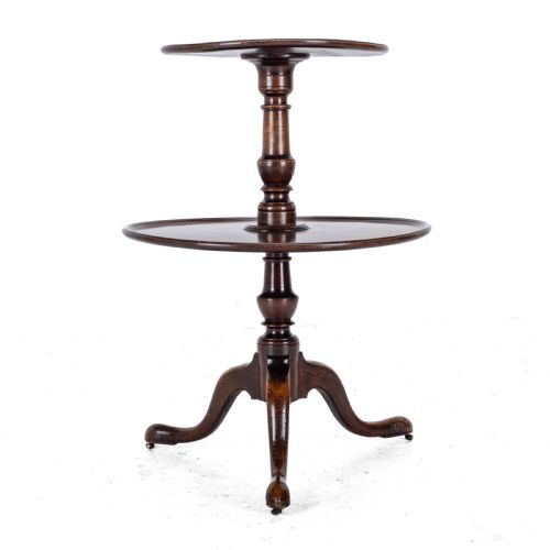 GEORGIAN MAHOGANY SMALL 2 TIER DUMB WAITER TRIPOD TABLE CIRCA 1800 GEORGE III 18TH 19TH CENTURY - ADDITIONAL PHOTO 9