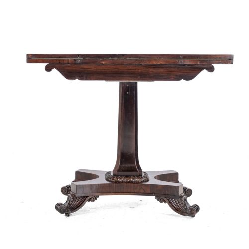 REGENCY ROSEWOOD CONSOLE FOLDOVER GAMES OR CARD TABLE CIRCA 1820 GEORGIAN EARLY 19TH CENTURY - ADDITIONAL PHOTO 6