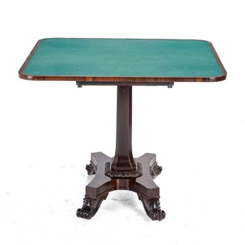 REGENCY ROSEWOOD CONSOLE FOLDOVER GAMES OR CARD TABLE CIRCA 1820 GEORGIAN EARLY 19TH CENTURY - ADDITIONAL PHOTO 10