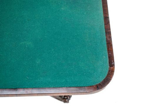 REGENCY ROSEWOOD CONSOLE FOLDOVER GAMES OR CARD TABLE CIRCA 1820 GEORGIAN EARLY 19TH CENTURY - ADDITIONAL PHOTO 12
