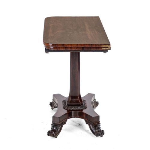 REGENCY ROSEWOOD CONSOLE FOLDOVER GAMES OR CARD TABLE CIRCA 1820 GEORGIAN EARLY 19TH CENTURY - ADDITIONAL PHOTO 15