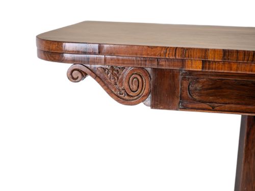 REGENCY ROSEWOOD CONSOLE FOLDOVER GAMES OR CARD TABLE CIRCA 1820 GEORGIAN EARLY 19TH CENTURY - ADDITIONAL PHOTO 17