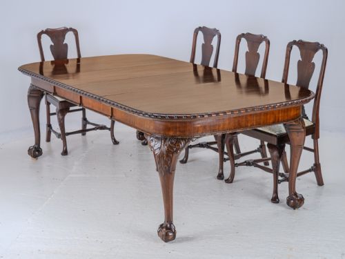 fig 1. Chippendale Style Waring and Gillow Large 8ft Mahogany Extending Dining Table circa 1905 Edwardian