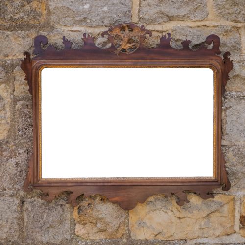 late georgian parcelgilt mahogany hoho bird fretwork wall mirror landscape circa 1830 19th century george iv - CATEGORY: ANTIQUE MIRRORS - DATED 19TH CENTURY